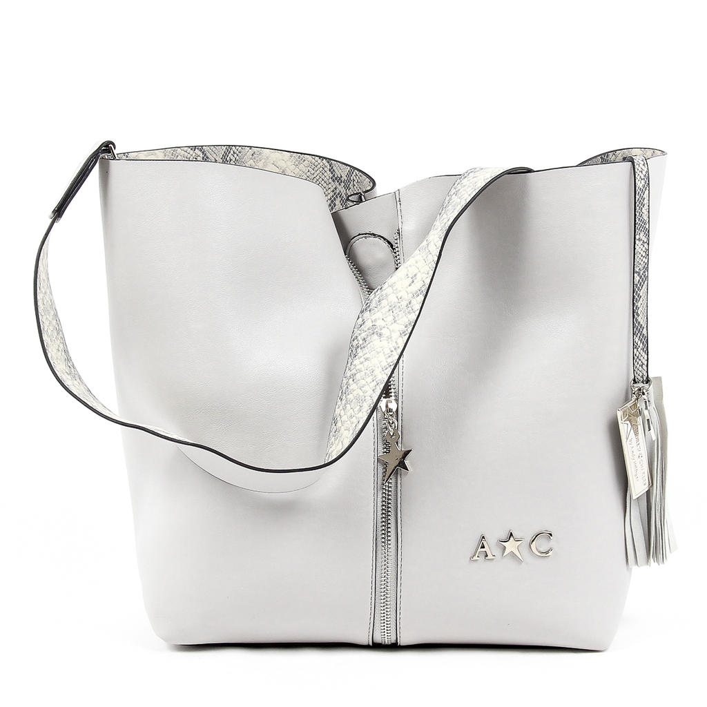 Andrew Charles Womens Handbag Light Grey JANE