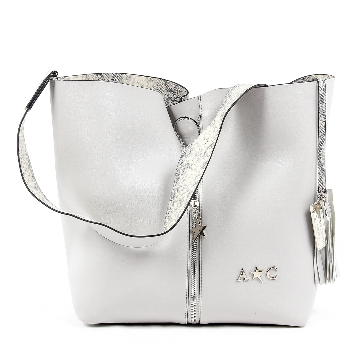 Andrew Charles Womens Handbag Light Grey JANE
