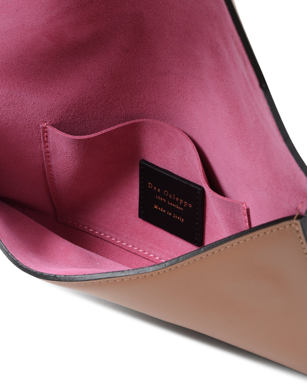 Cartera de piel tipo sobre - color tostado
