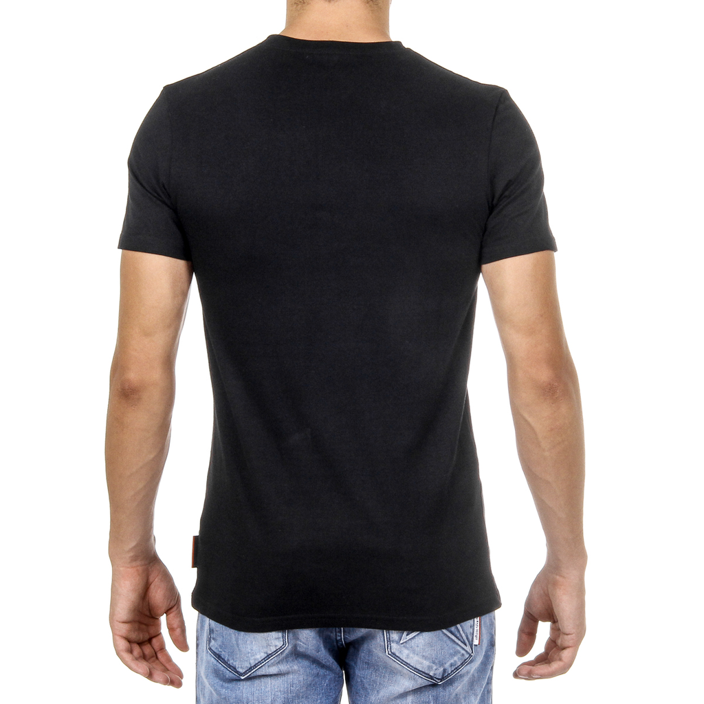 Camiseta Andrew Charles para hombre, manga corta, cuello redondo, negra, KEITA