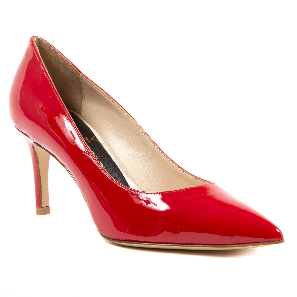 V 1969 Italia Zapatos de salón para mujer PINTURA roja