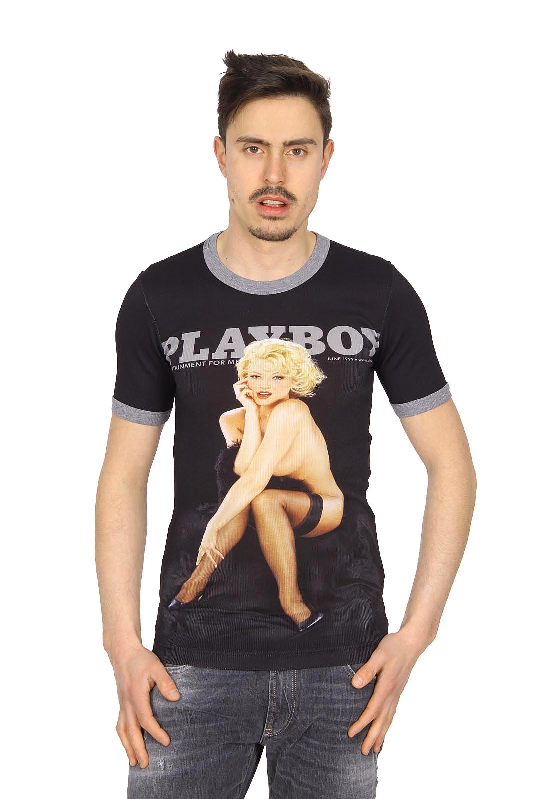 Camiseta Dolce & Gabbana Playboy de manga corta para hombre G8EQ5T G7CEB S9000