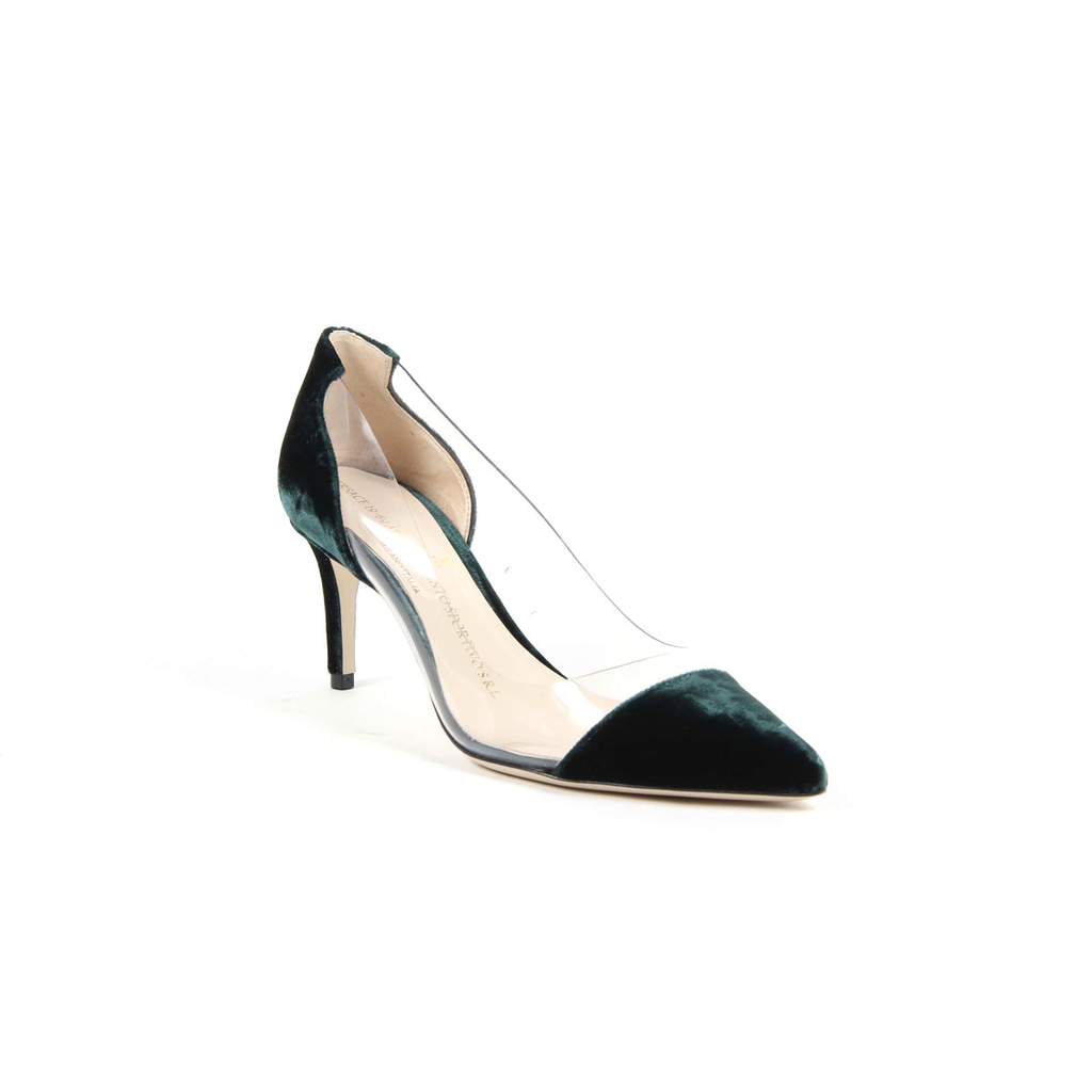 Zapatos de salón para mujer V 1969 Italia 3105124 VELLUTO 301 VERDE