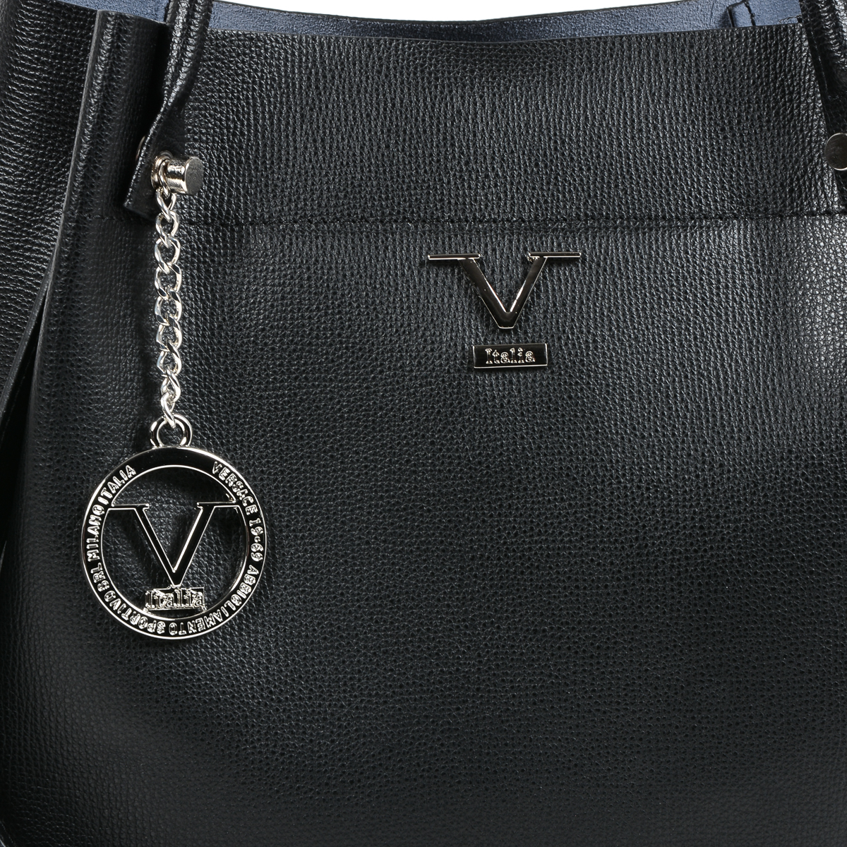 Bolso de mano para mujer V 1969 Italia negro ALESSIA