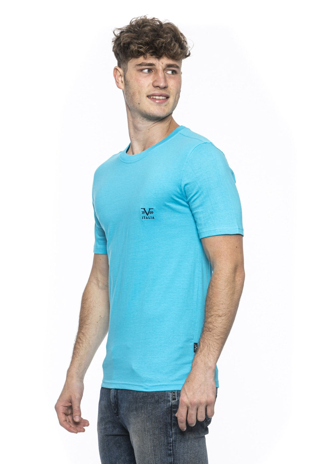 Camiseta 19V69 Italia para hombre azul claro ERIC TURQUESA
