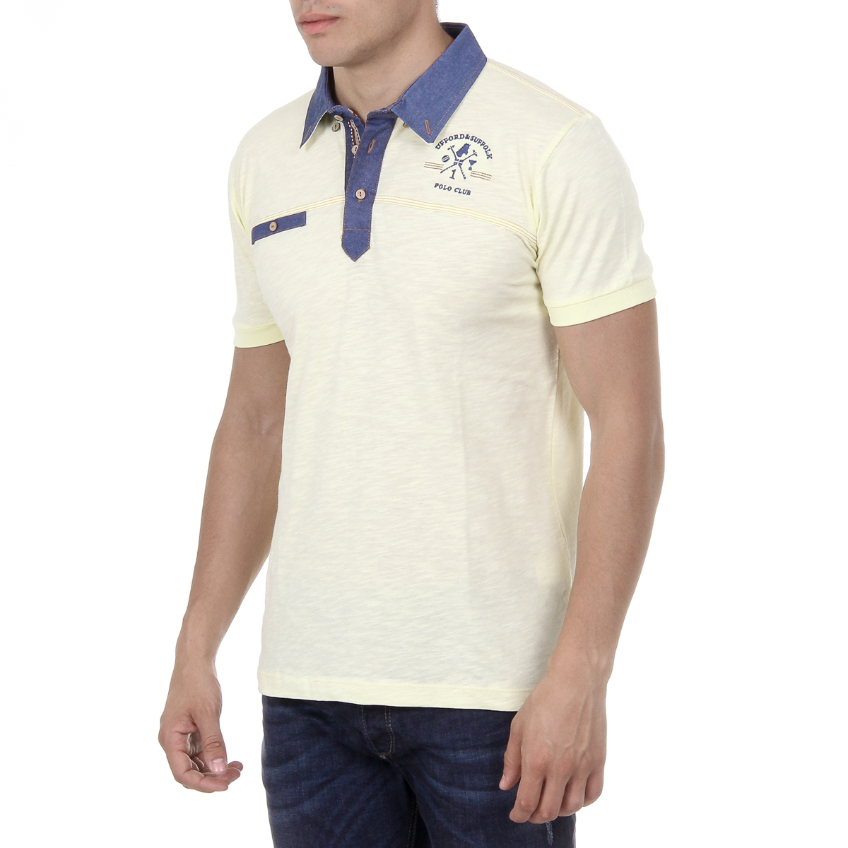 Polo Ufford & Suffolk Polo Club para hombre, manga corta, US007B, amarillo