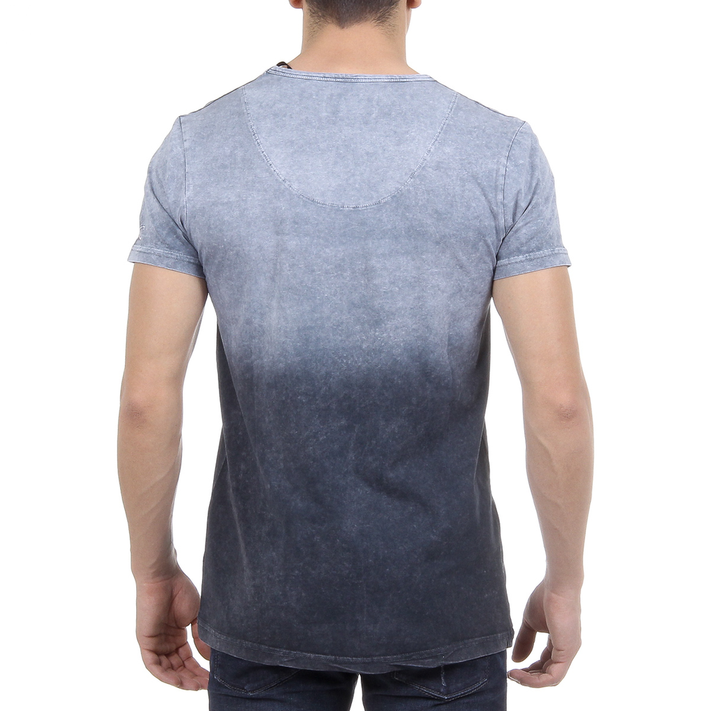 Andrew Charles Mens T-Shirt Short Sleeves V-Neck Grey ELI