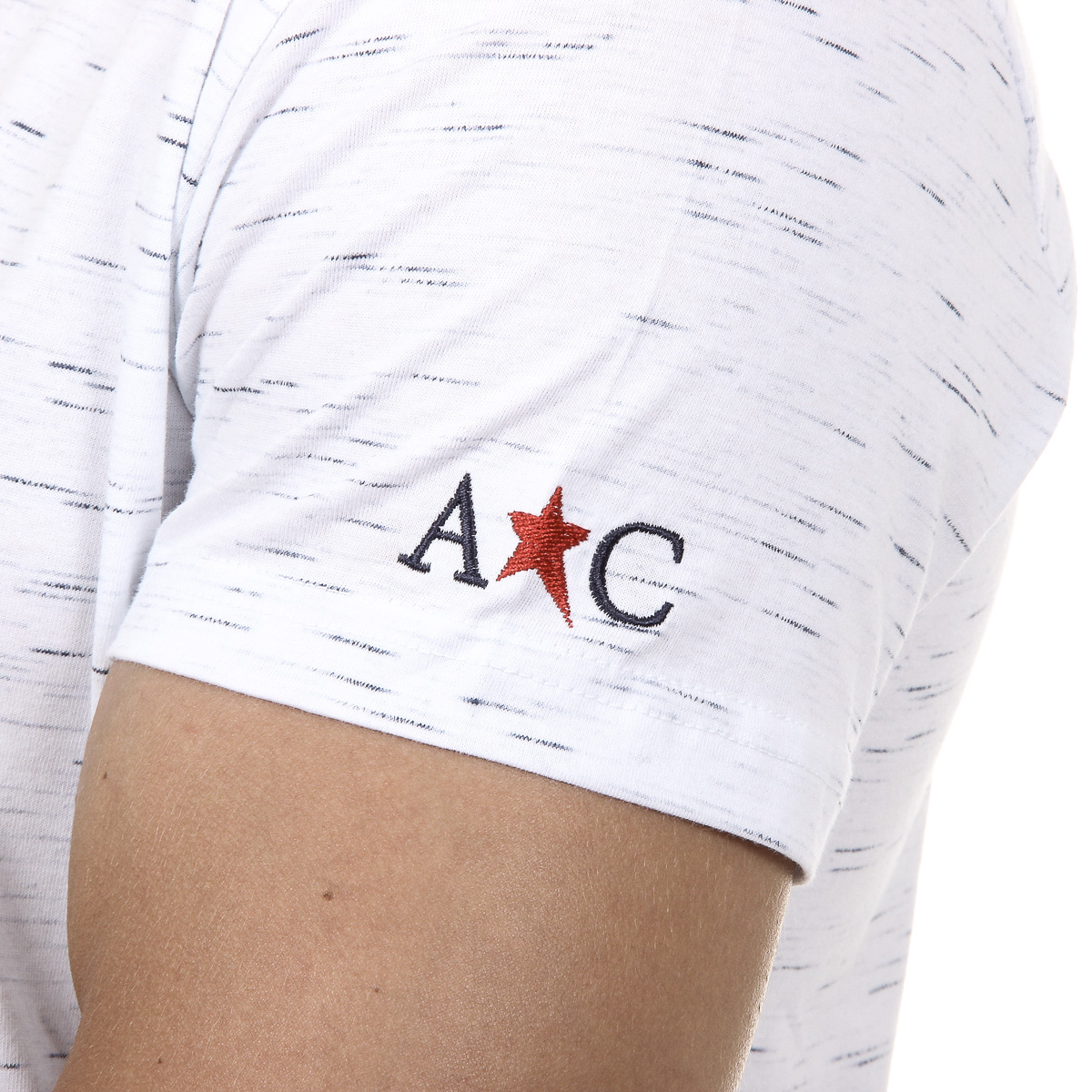 Andrew Charles Mens T-Shirt Short Sleeves V-Neck White AARON