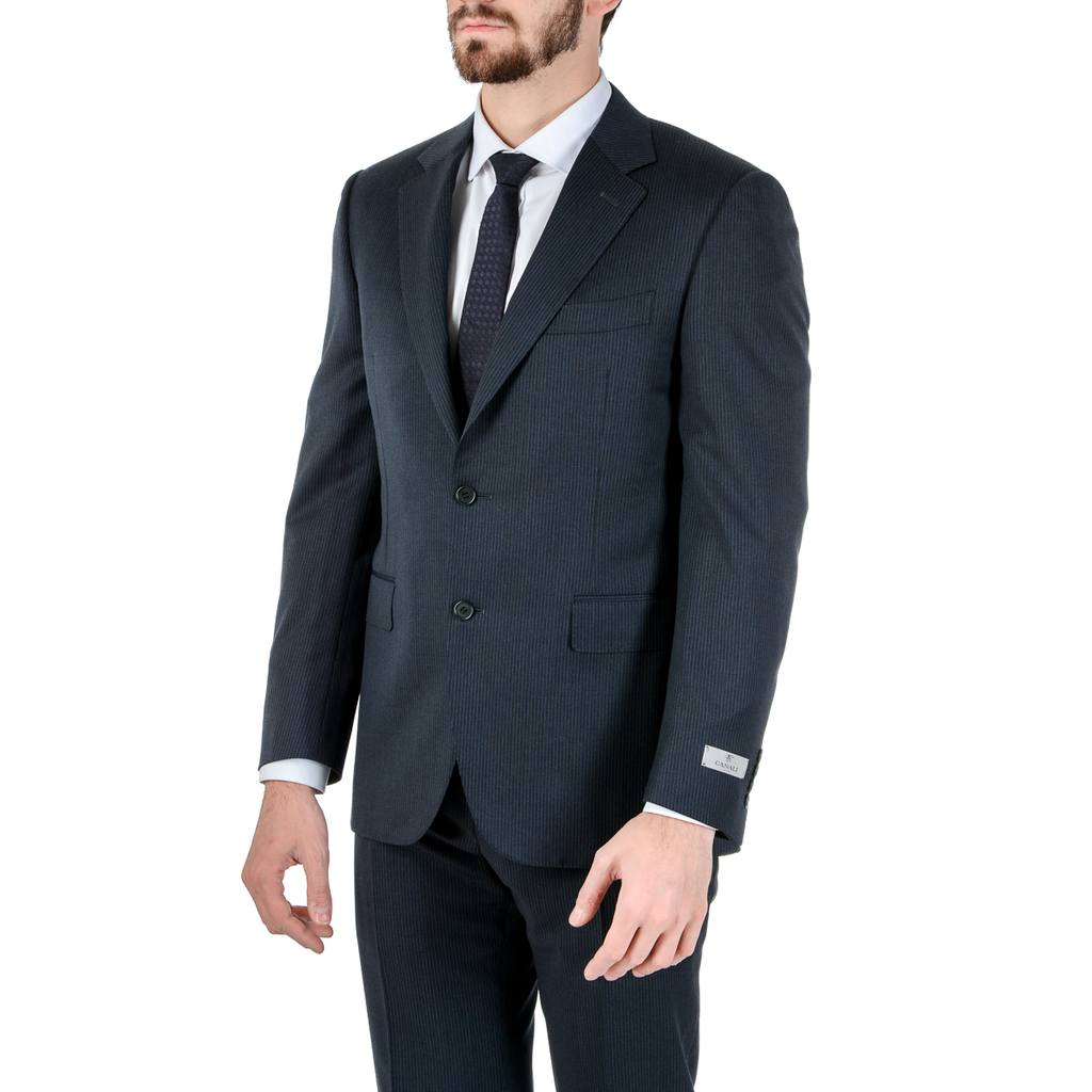 Canali Mens Suit Long Sleeves Dark Grey