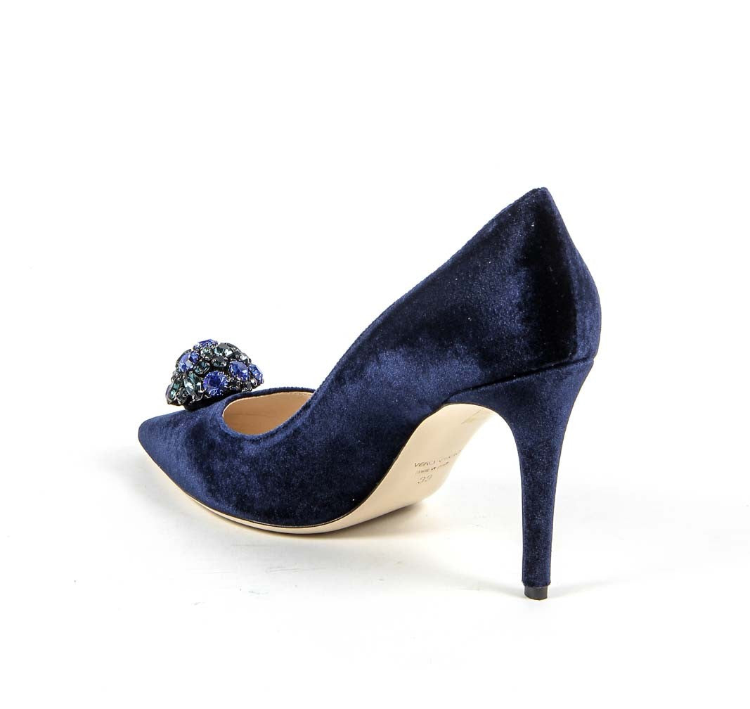 Zapatos de salón para mujer V 1969 Italia 3104104 VELLUTO BLU ROYAL