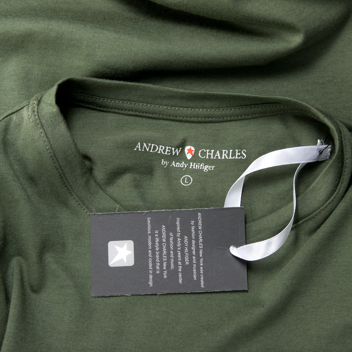 Camiseta Andrew Charles para hombre, manga corta, cuello redondo, verde, KEITA