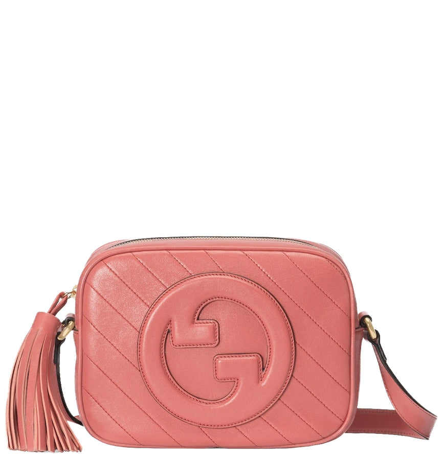 Blondie embossed Logo Leather shoulder bag