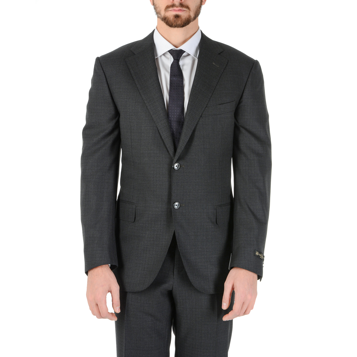 Corneliani Mens Suit Long Sleeves Dark Blue Super 160's