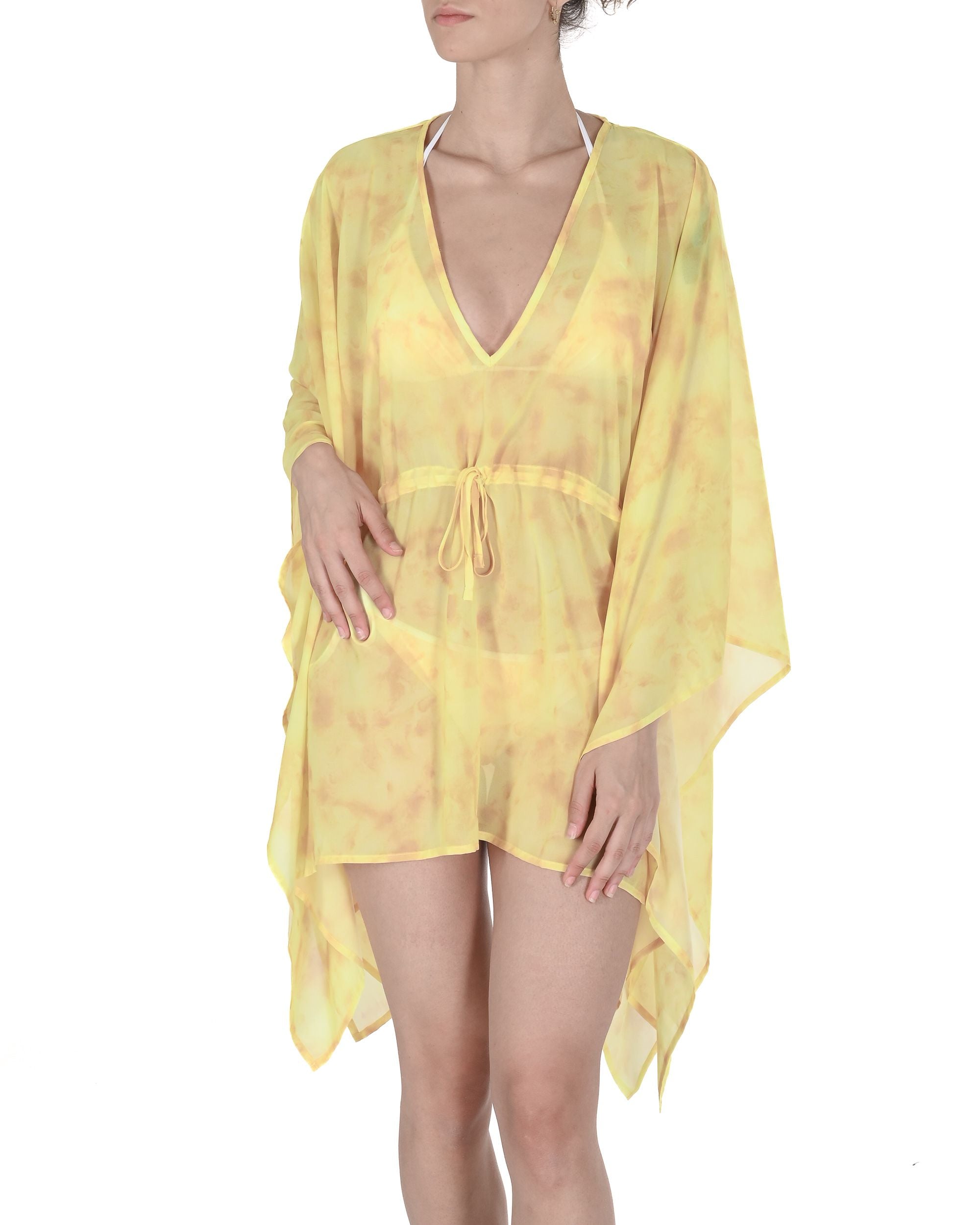 19V69 Italia Womens Swimwear Chiffon Caftan VSC1WCU06 POPCORN