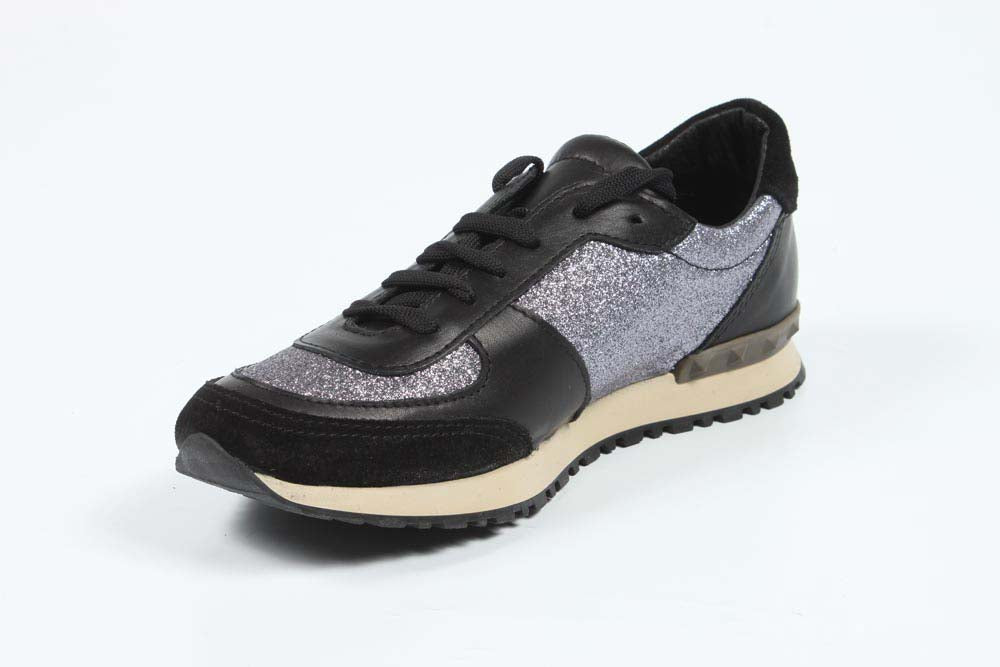 V 1969 Italia Zapatilla Mujer 602 GLITTER CANNA FUCILE VITELLO NERO