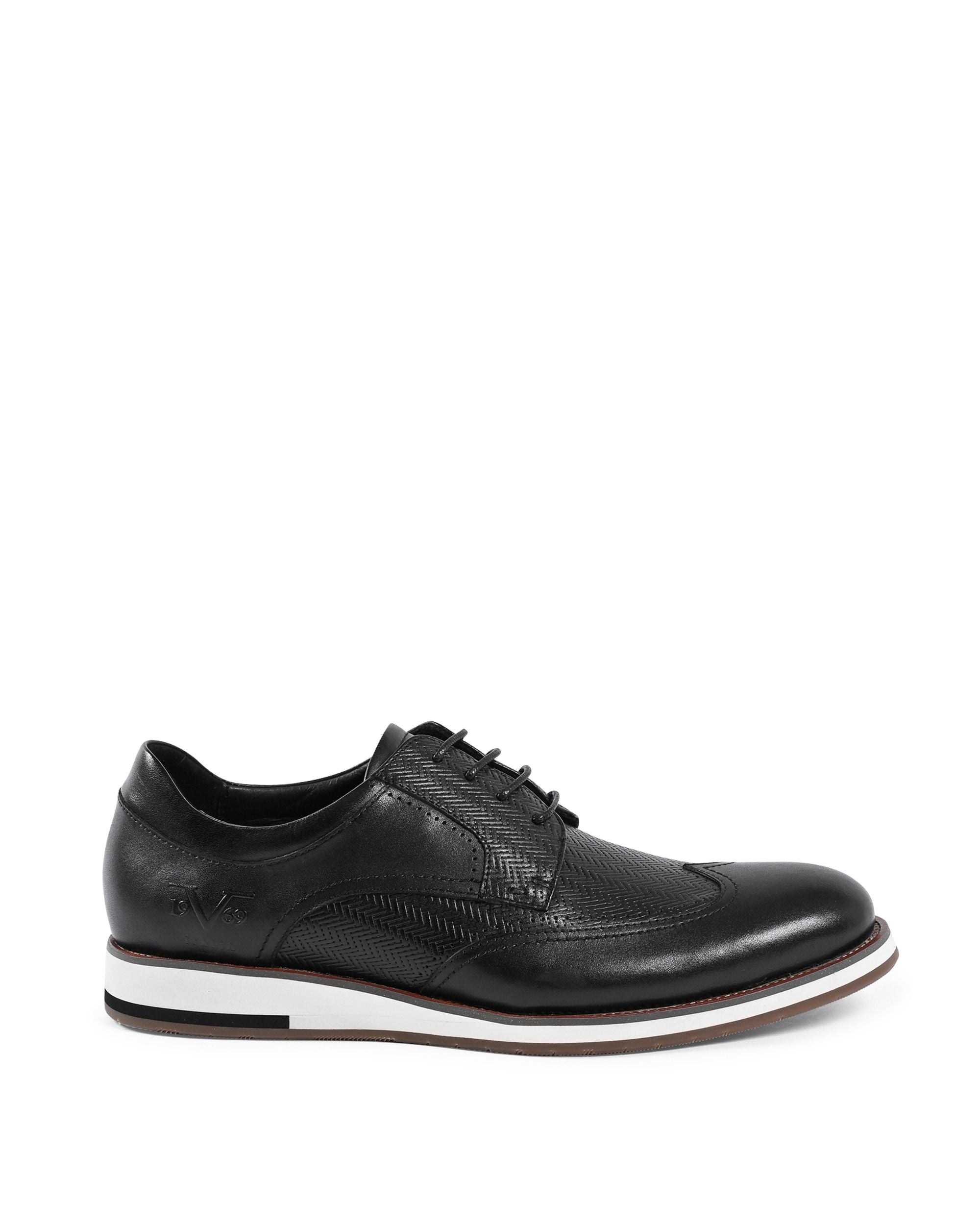 19V69 Italia Zapatos brogue negros para hombre YO ZD28-H27 NEGRO