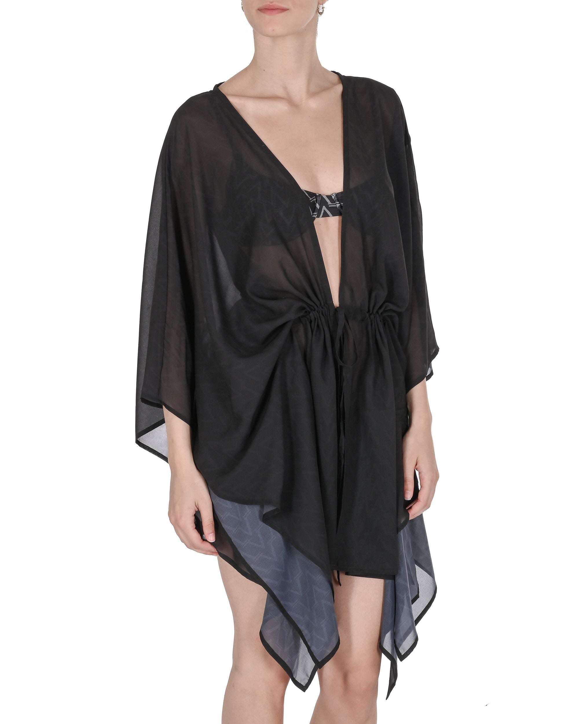 19V69 Italia Womens Swimwear Chiffon Caftan VSC1WCU03 BLACK