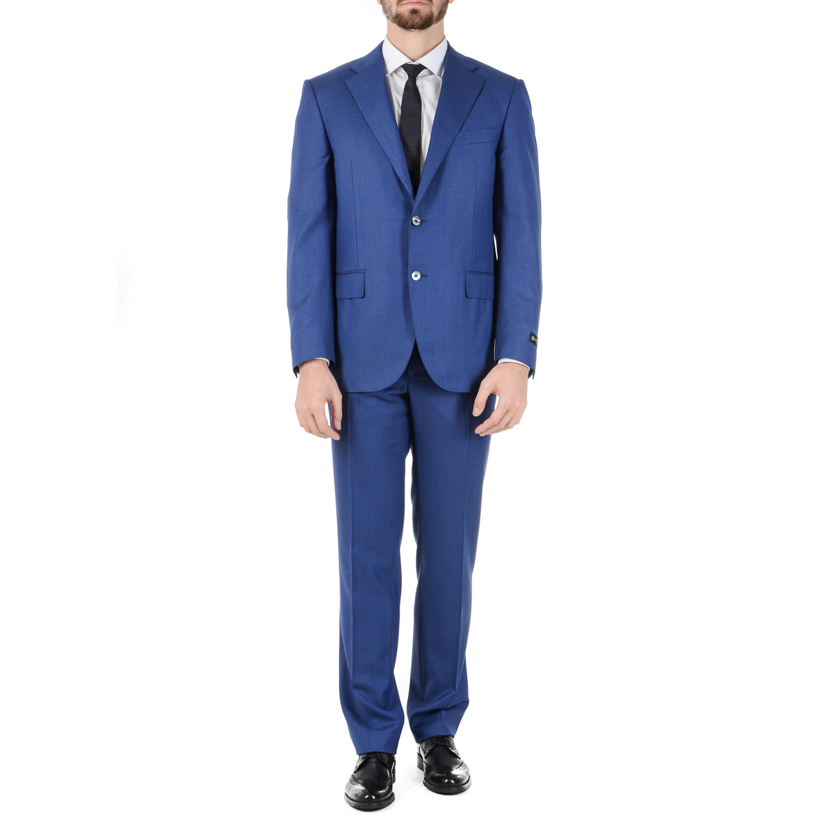 Corneliani Mens Suit Long Sleeves Blue Super 110's