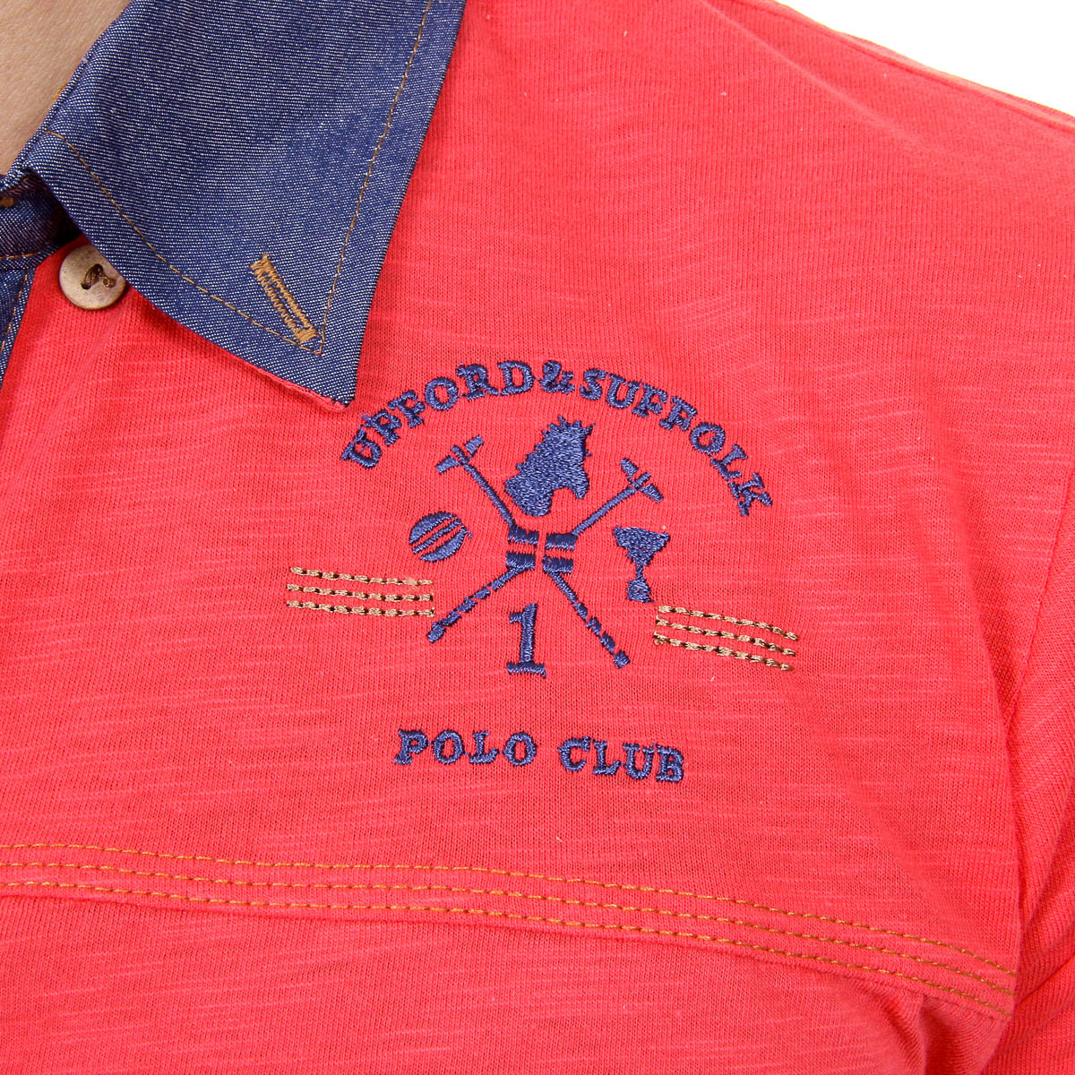 Polo Ufford & Suffolk Polo Club para hombre, manga corta, US007B, granada