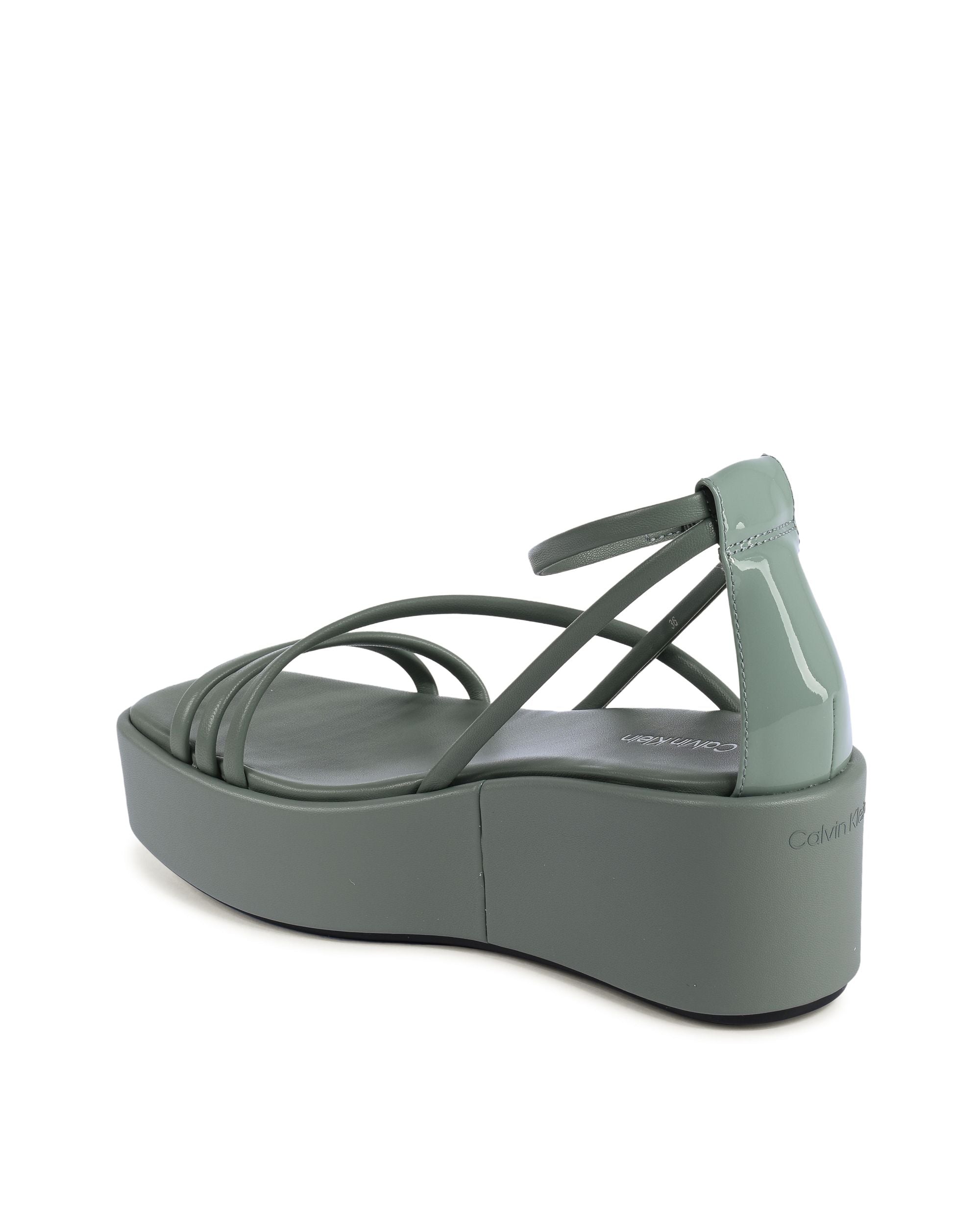 Calvin Klein - Sandalias de cuña para mujer, color verde, HW0HW01949MSW