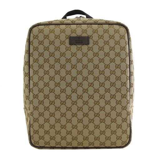 Mochila Gucci GG Original de lona para hombre en color beige y marrón