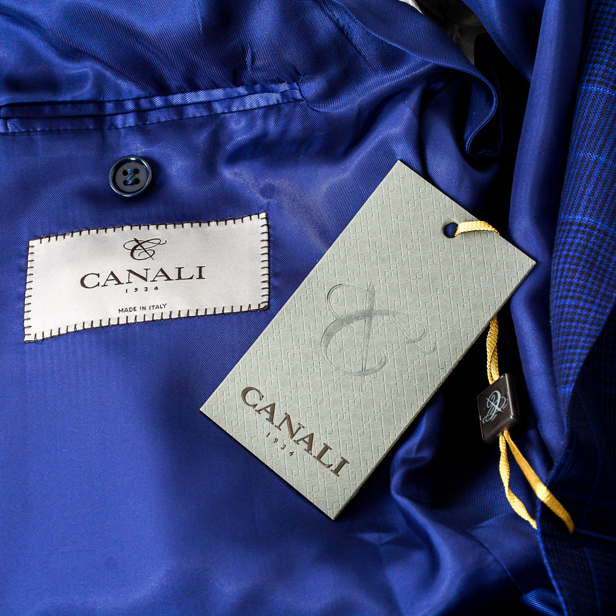 Canali Mens Suit Long Sleeves Blue Impeccabile