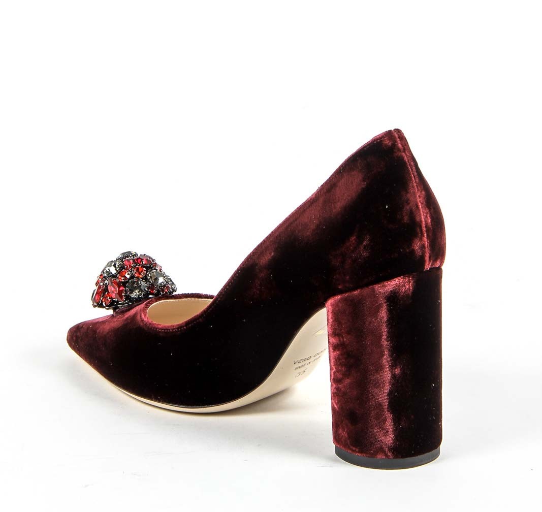 V 1969 Italia Zapatos de salón para mujer 3108220 VELLUTO BURDEOS