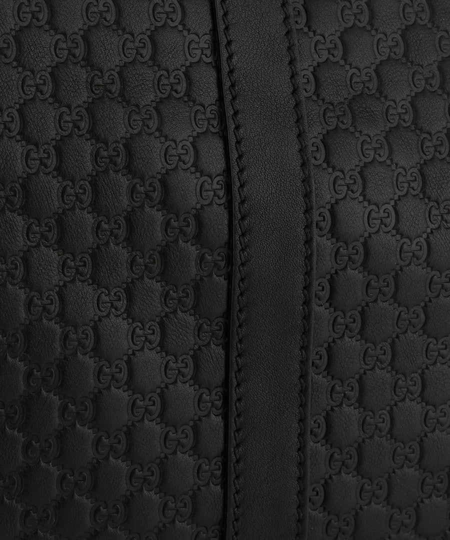 Bolso Boston de piel Gucci Guccissima negro