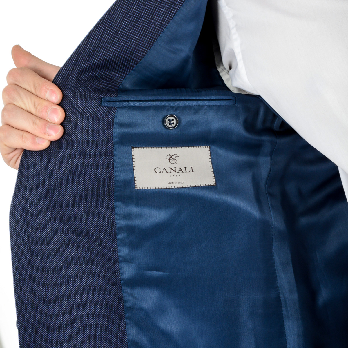 Canali Mens Suit Long Sleeves Blue