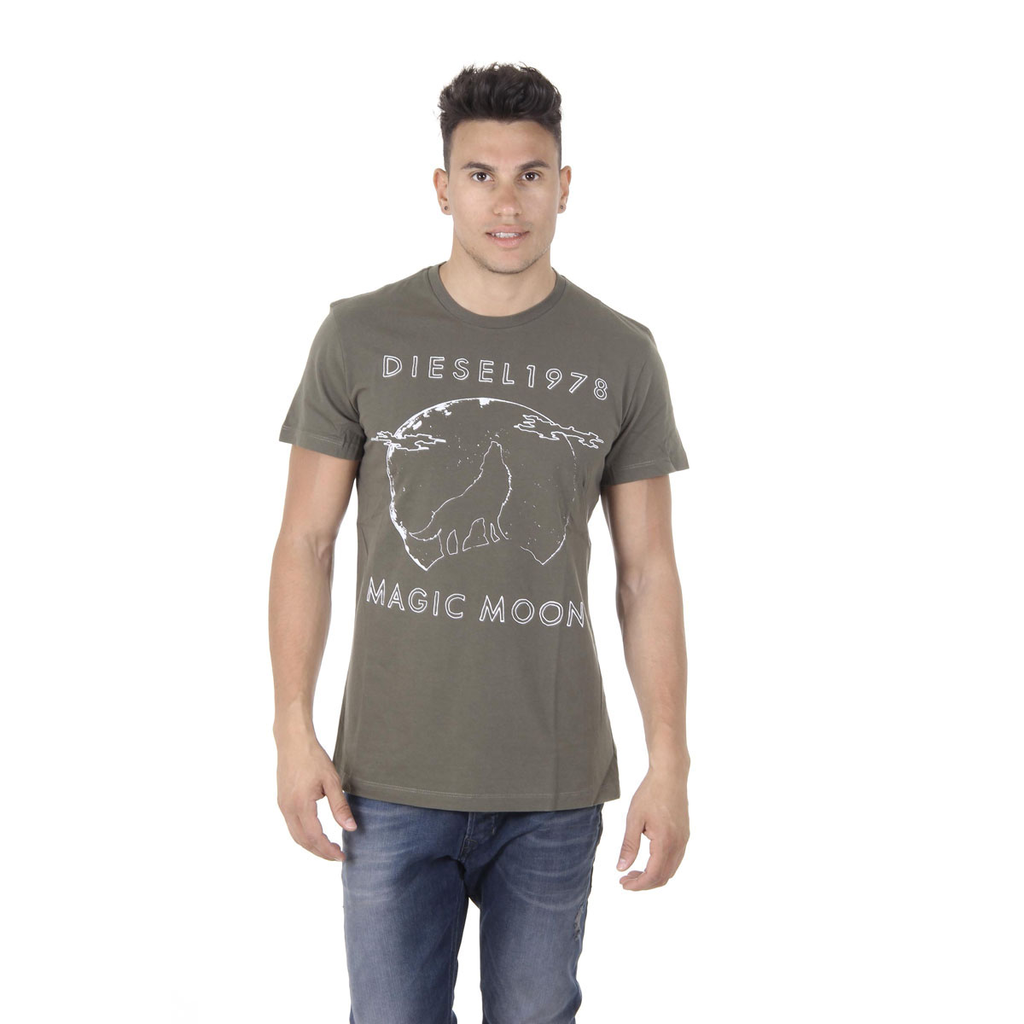 Diesel Mens T-Shirt Short Sleeves Round Neck 00SC4C R091B 51F T-HITA SINGLE JERSEY-RAGS