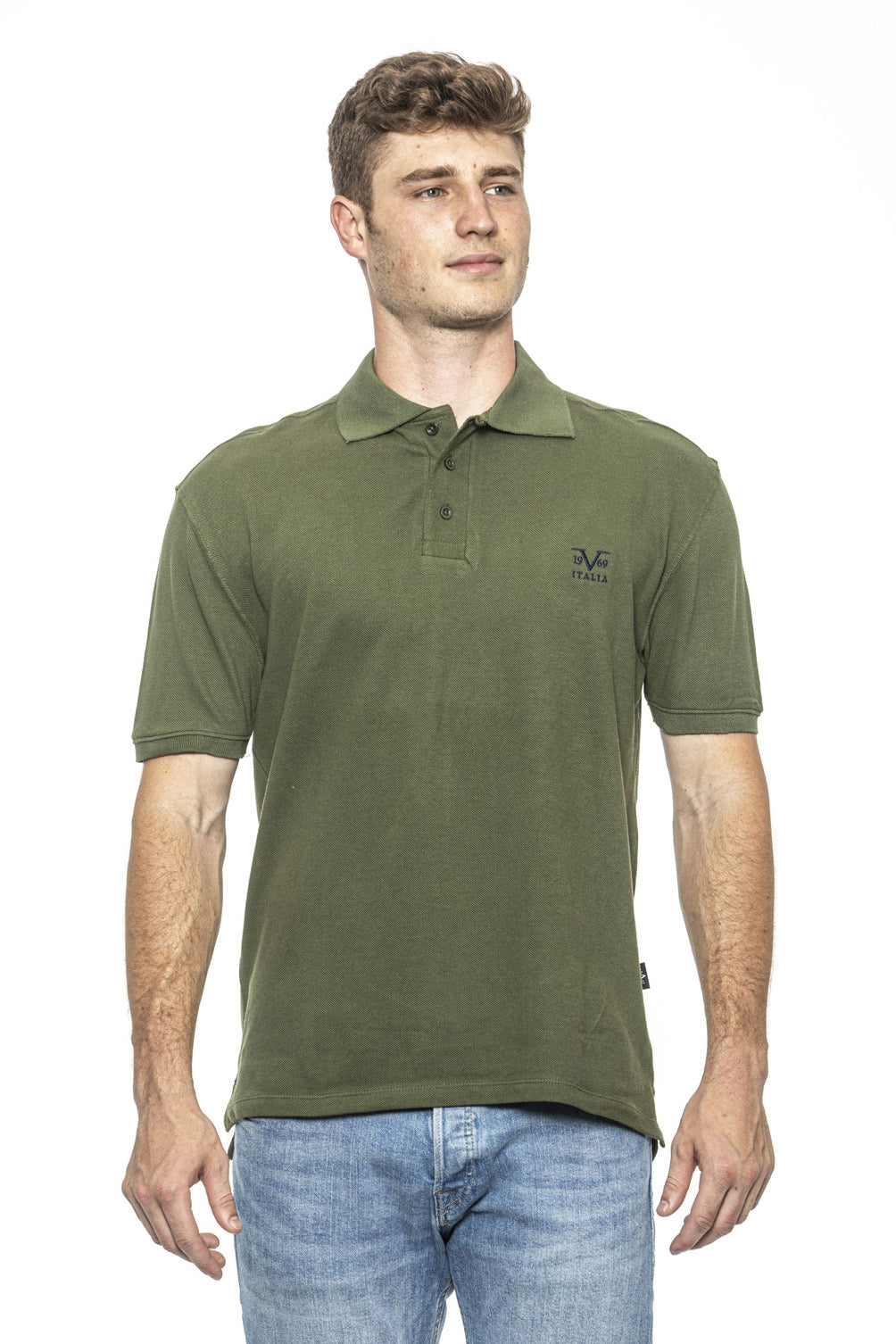 19V69 Italia Polo Hombre Verde RICAMO OLIVA