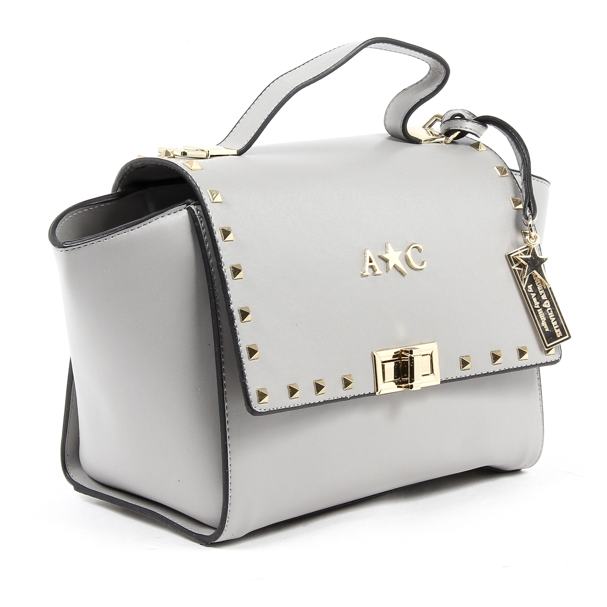 Bolso de mano Andrew Charles para mujer gris claro JAIME