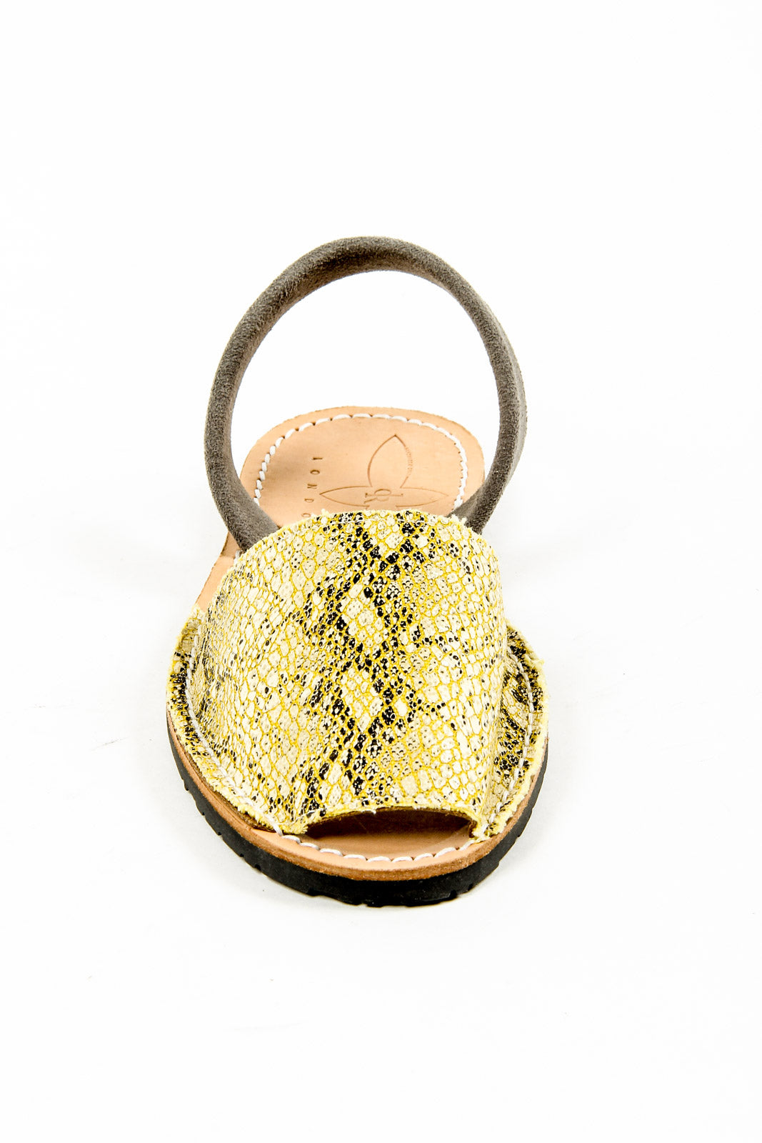 Sandalia plana Del Rio London para mujer, efecto serpiente, algodón, 14SS10902