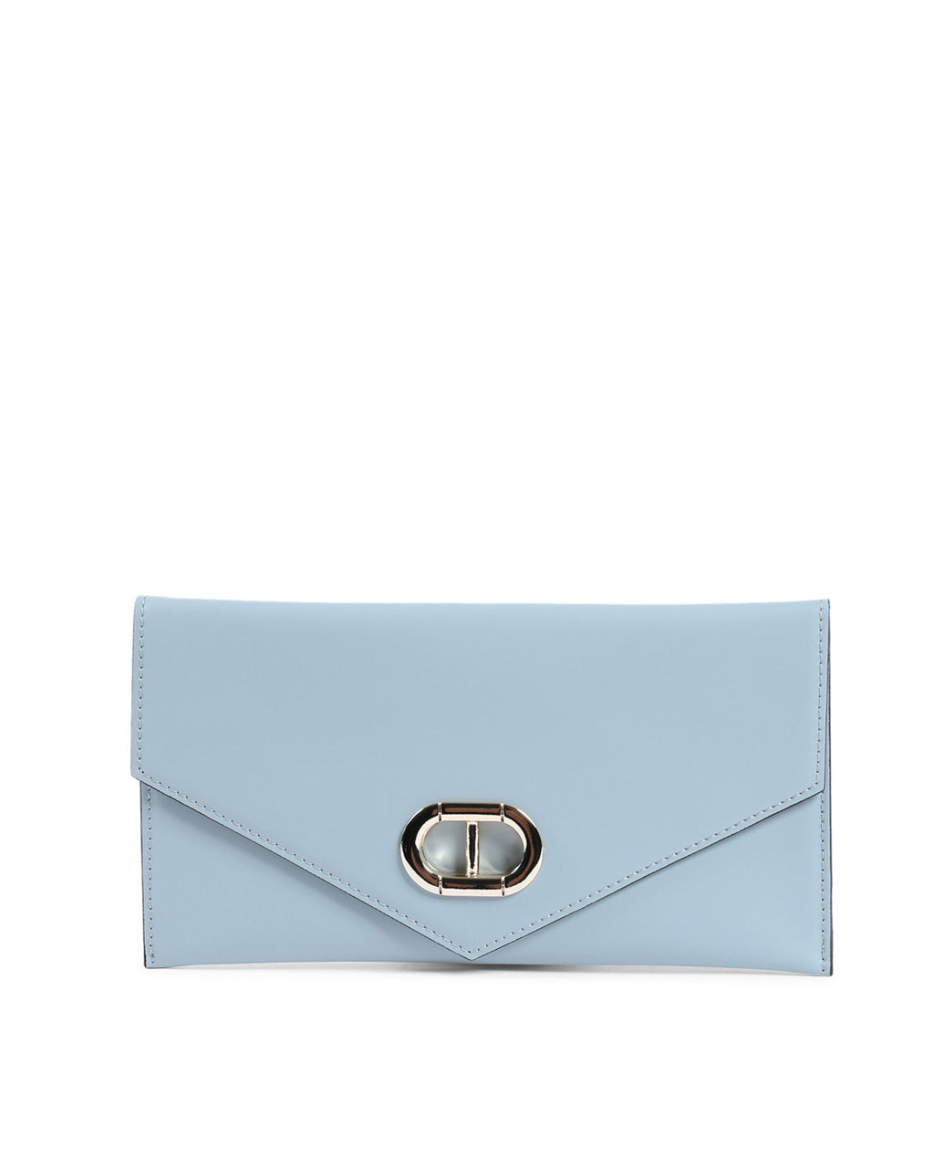 Cartera de piel tipo sobre - Azul claro