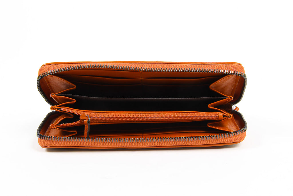 Cartera de mano con cremallera alrededor de lona Guccissima Web GG Supreme para hombre de Gucci