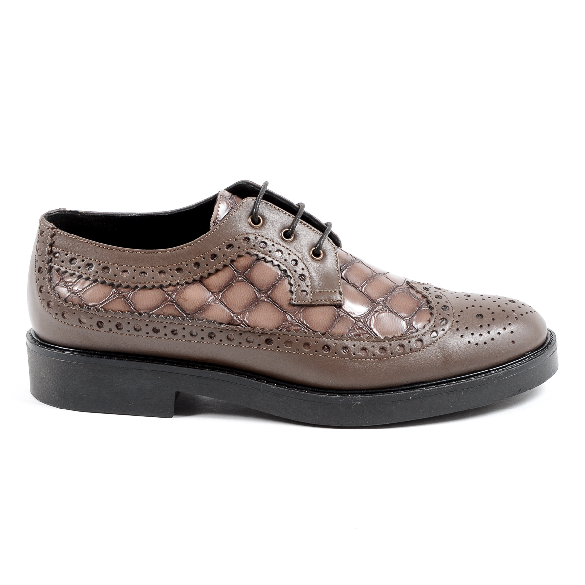V 1969 Italia - Zapato brogue para mujer, color topo, TRENTO