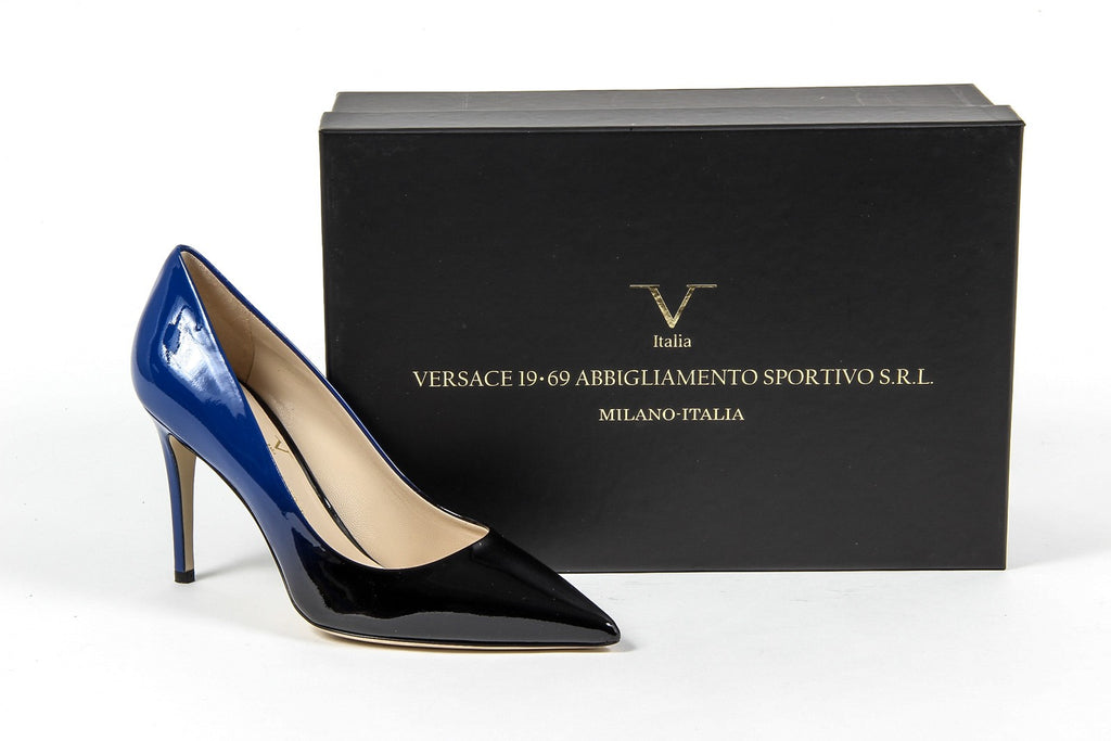 Zapatos de tacón para mujer V 1969 Italia 3104091 VERN. SFUMATO NERO-BLU
