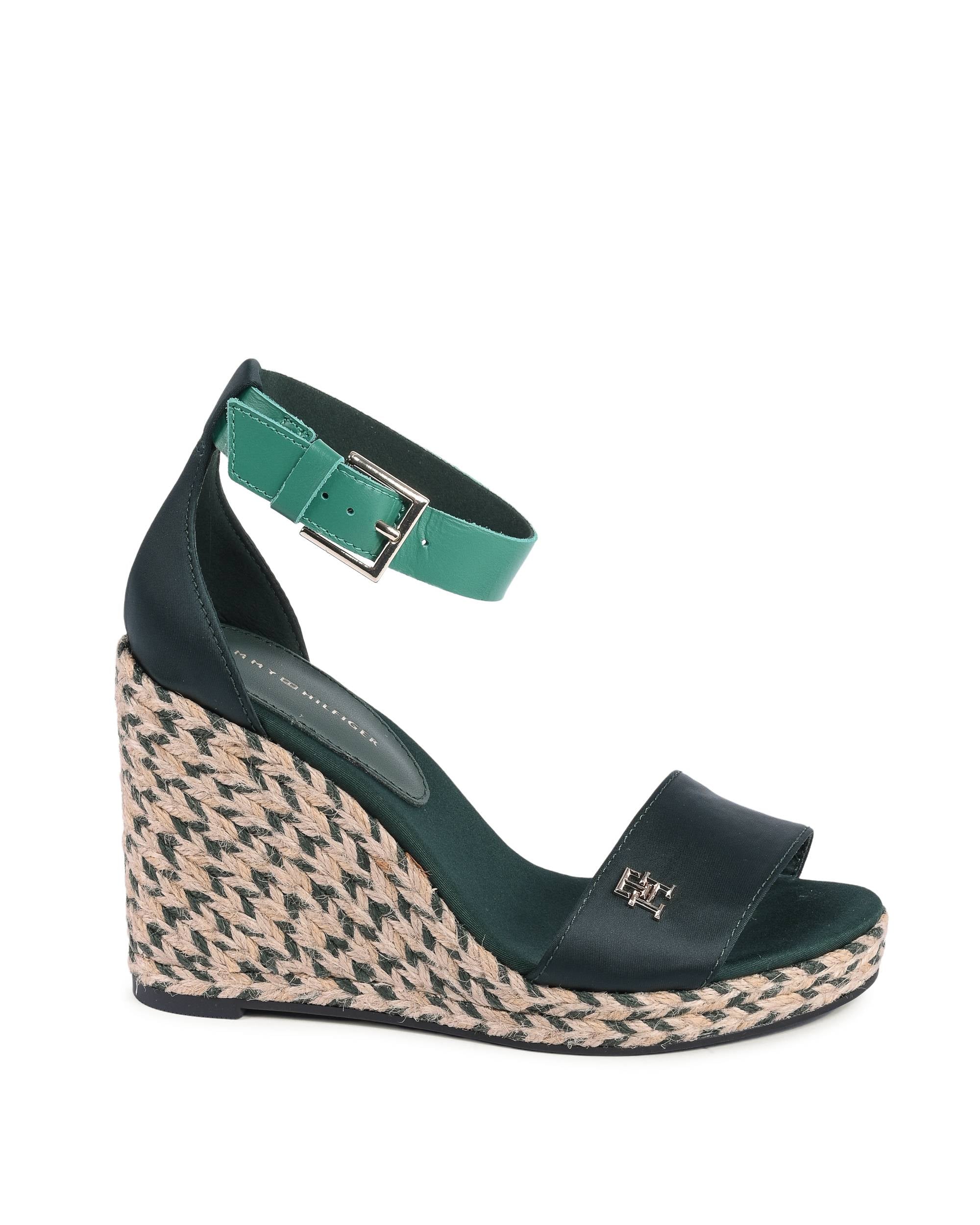 Tommy Hilfiger - Sandalias de cuña para mujer, color verde, FW0FW07914MBP