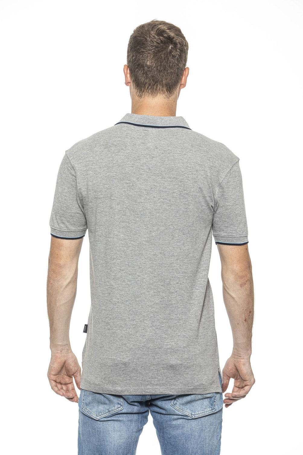 19V69 Italia Polo para hombre gris COSTINA GREY