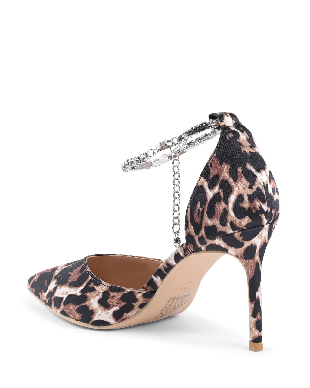 19V69 Italia - Zapatos de salón con tira al tobillo para mujer, diseño de leopardo, F2929 LEOPARDO