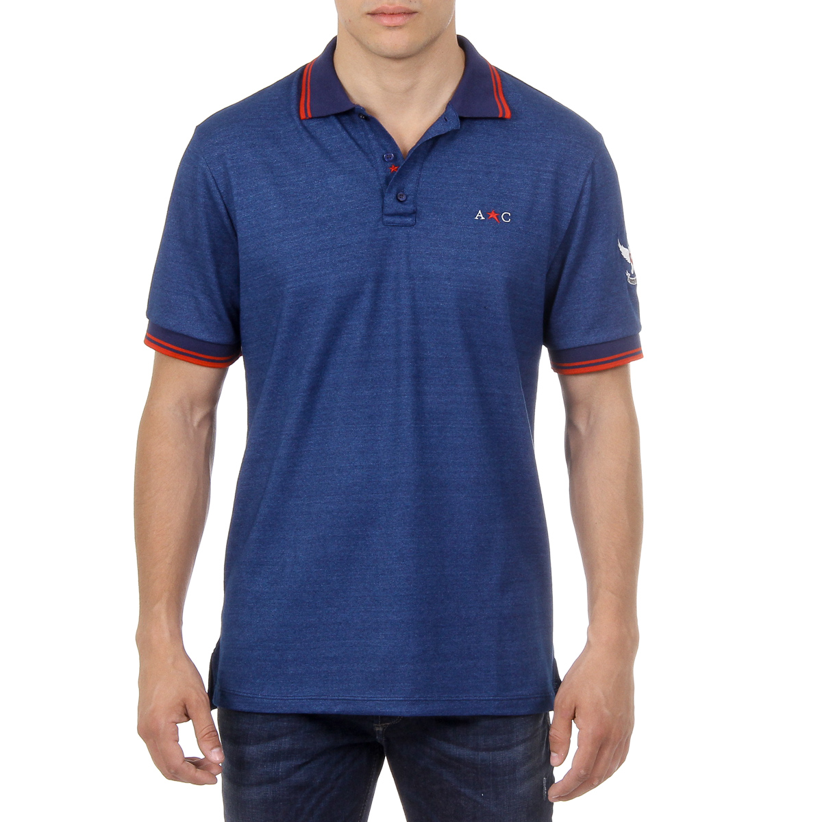 Polo Andrew Charles de manga corta para hombre azul STEVE