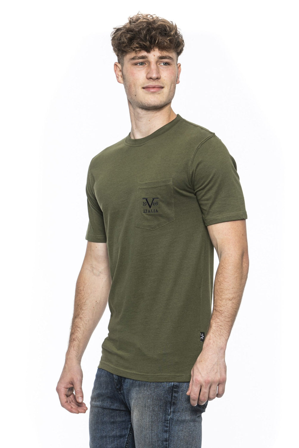 Camiseta 19V69 Italia para hombre verde IVAN OLIVE