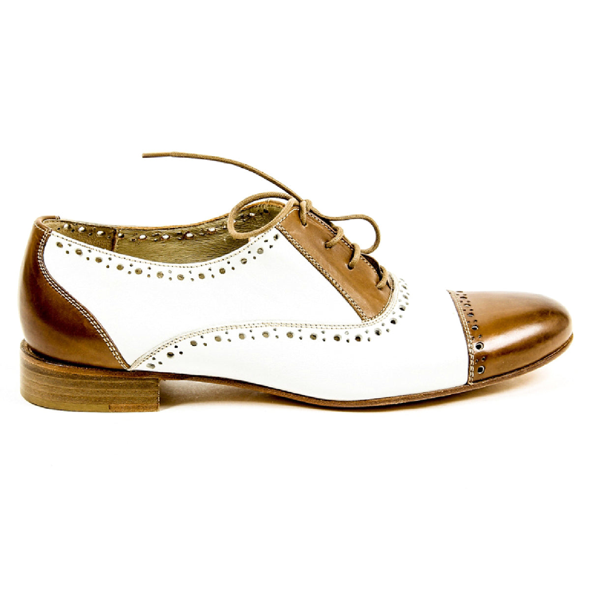 Kiton Brogue Mujer D35803 VINAP CASTANO PRESTIGE BIANCO