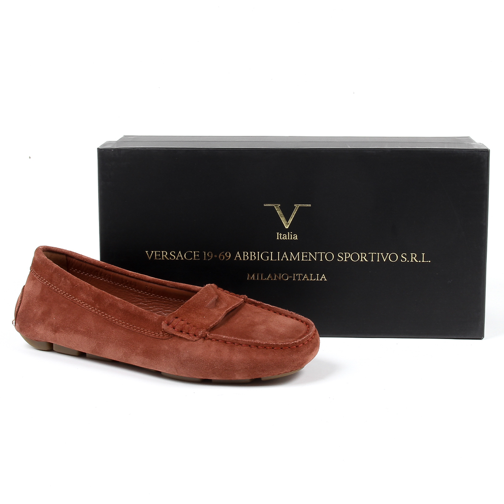 Mocasines V 1969 Italia para mujer, color rojo oscuro, AMALFI