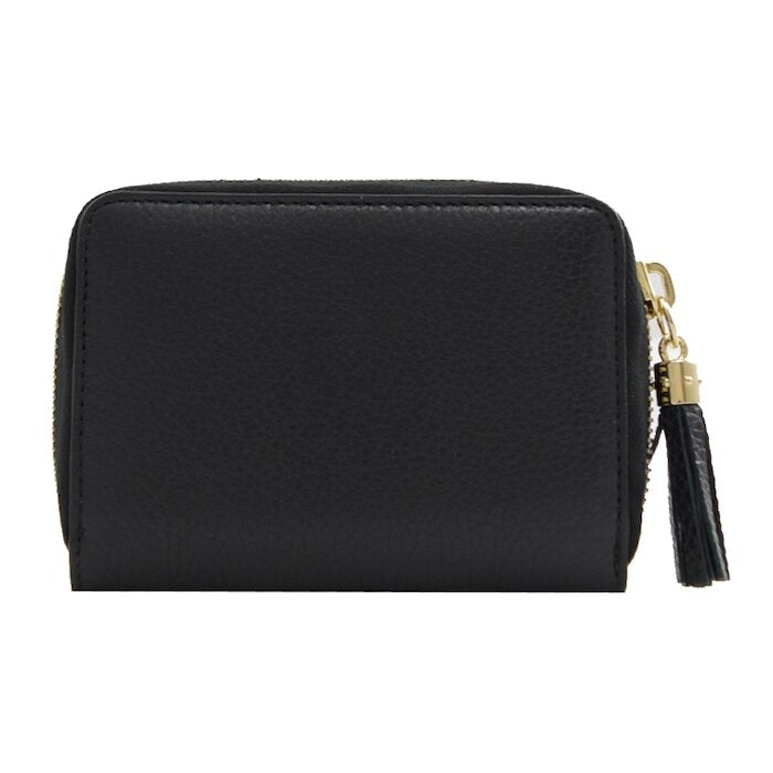 Cartera pequeña con cremallera Gucci Soho de piel con estampado GG en color negro