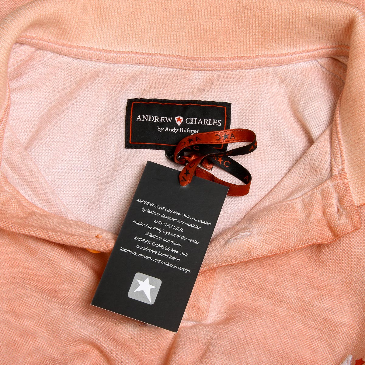 Polo Andrew Charles para hombre de manga corta naranja SIMBA