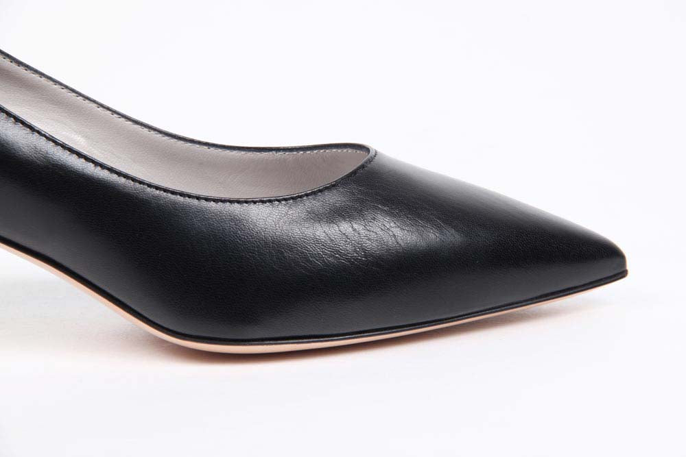 V 1969 Italia Zapatos de salón con tacón bajo para mujer 5534 LID55 PE ELIOS15NE CAPRETTO ELIOS NERO
