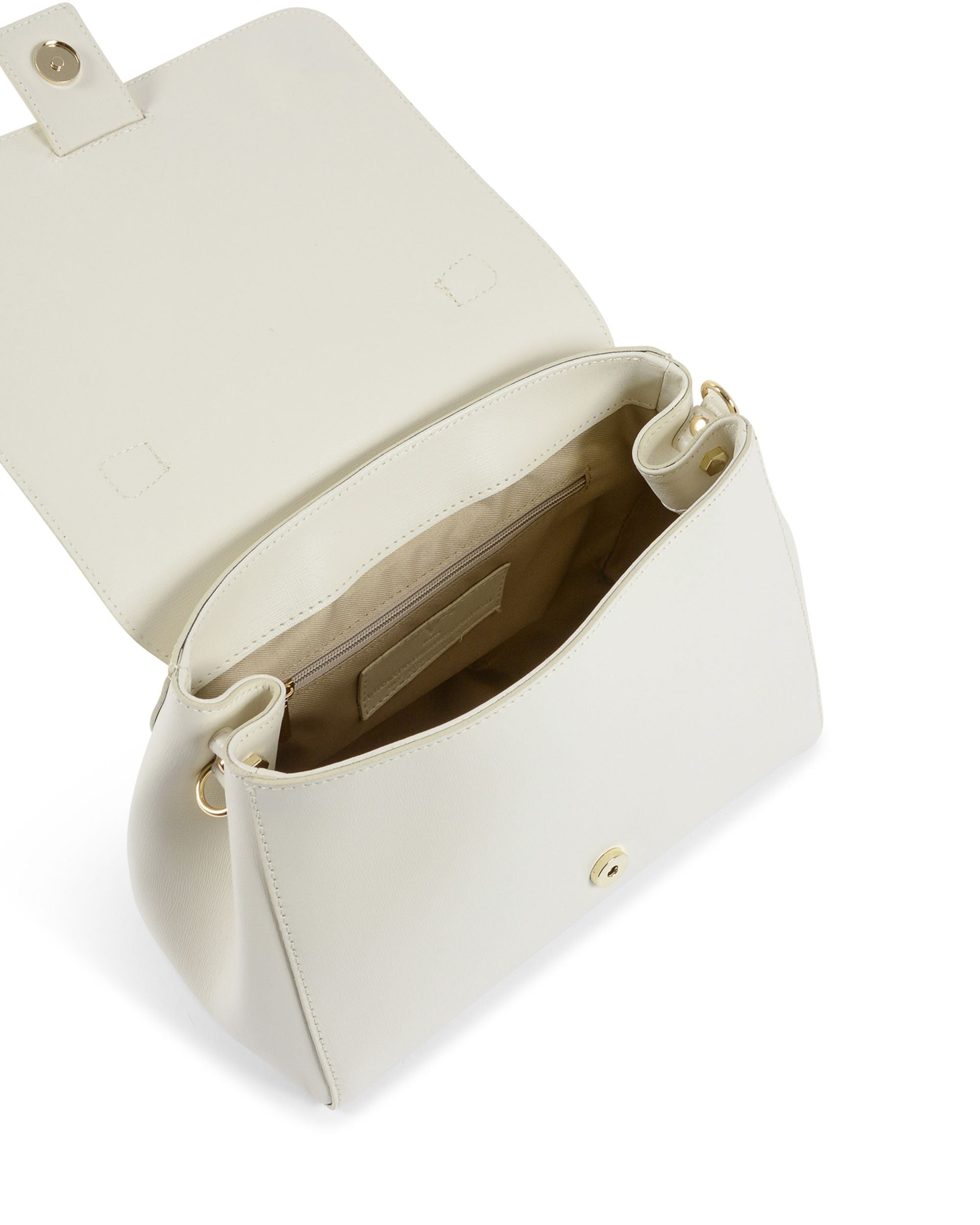 V Italia Womens Handbag White BC10280 52 SAFFIANO LATTE