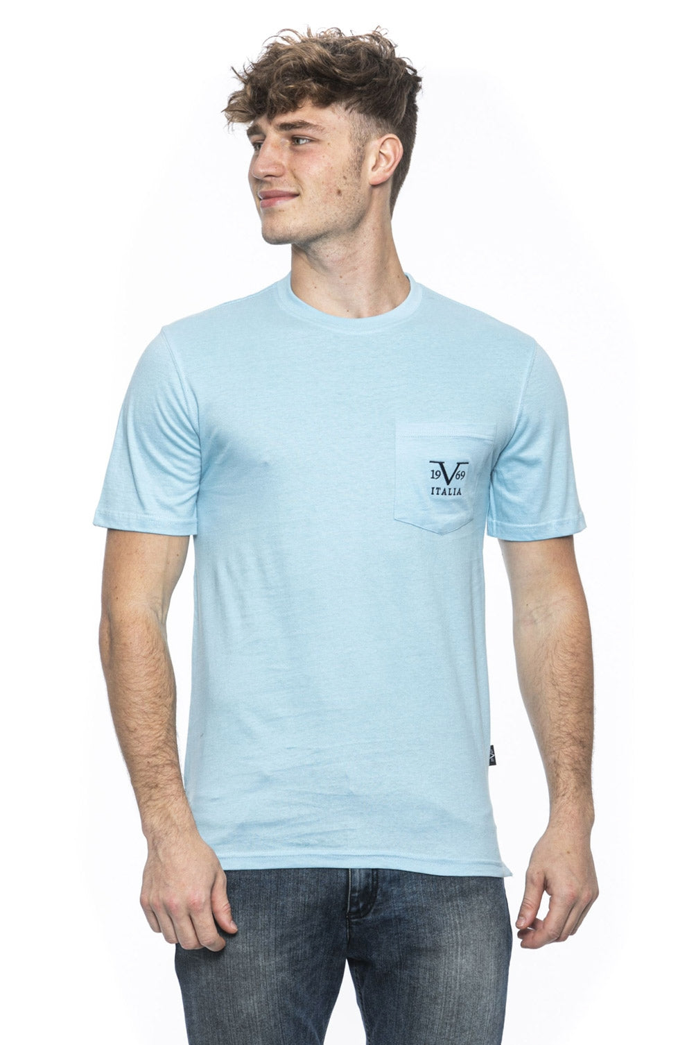 19V69 Italia Camiseta de hombre azul IVAN AZUL CLARO