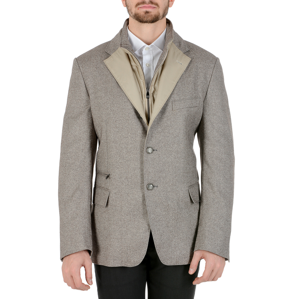 Corneliani Mens Jacket Long Sleeves Light Grey